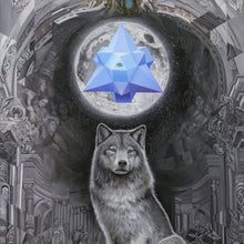 Load image into Gallery viewer, wolf painting, moon painting