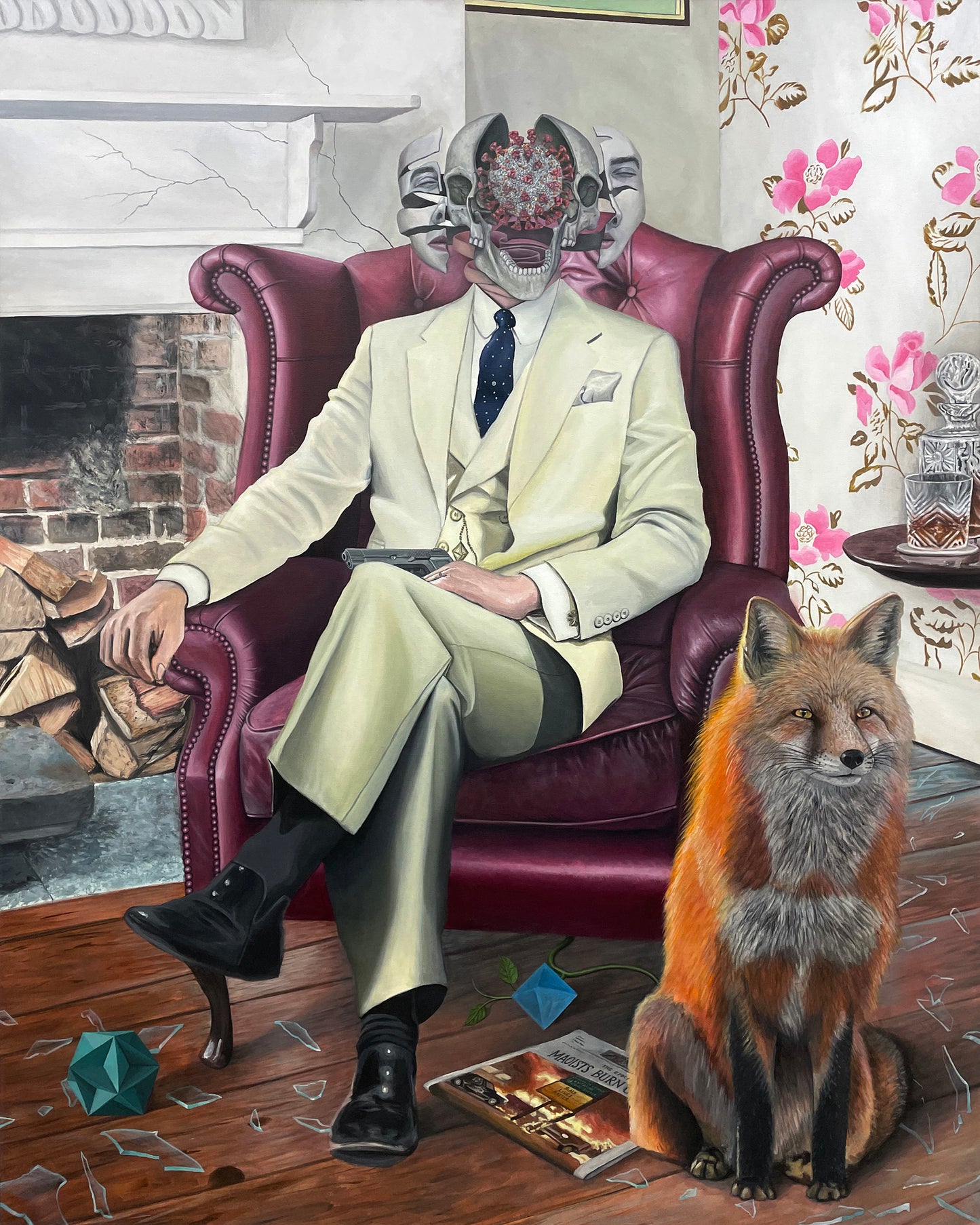 2020 art, covid-19 art, lockdown, blm, news, mental health, surrealism, surreal artist, man in suit, contemporary art