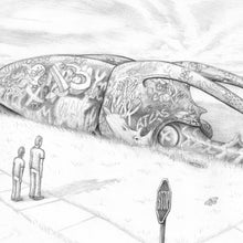 Load image into Gallery viewer, surreal quantum art vertical time relic giant atlas beetle graffiti