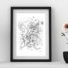 Load image into Gallery viewer, Fractal Skull Foil Print