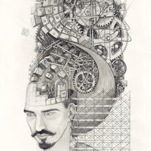 Load image into Gallery viewer, black & white illustration, mobias strip