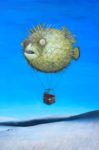 Iteration 48: Pufferfish Hot Air Balloon Ride over White Sands - Canvas