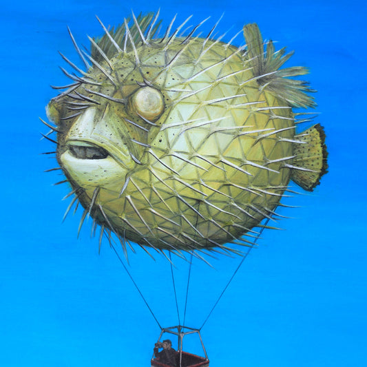 Iteration 48: Pufferfish Hot Air Balloon Ride over White Sands - Canvas