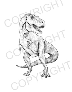 T-Rex, Tyrannosaurus, dinosaur, dinosaur drawing, dinosaur art, prehistoric art