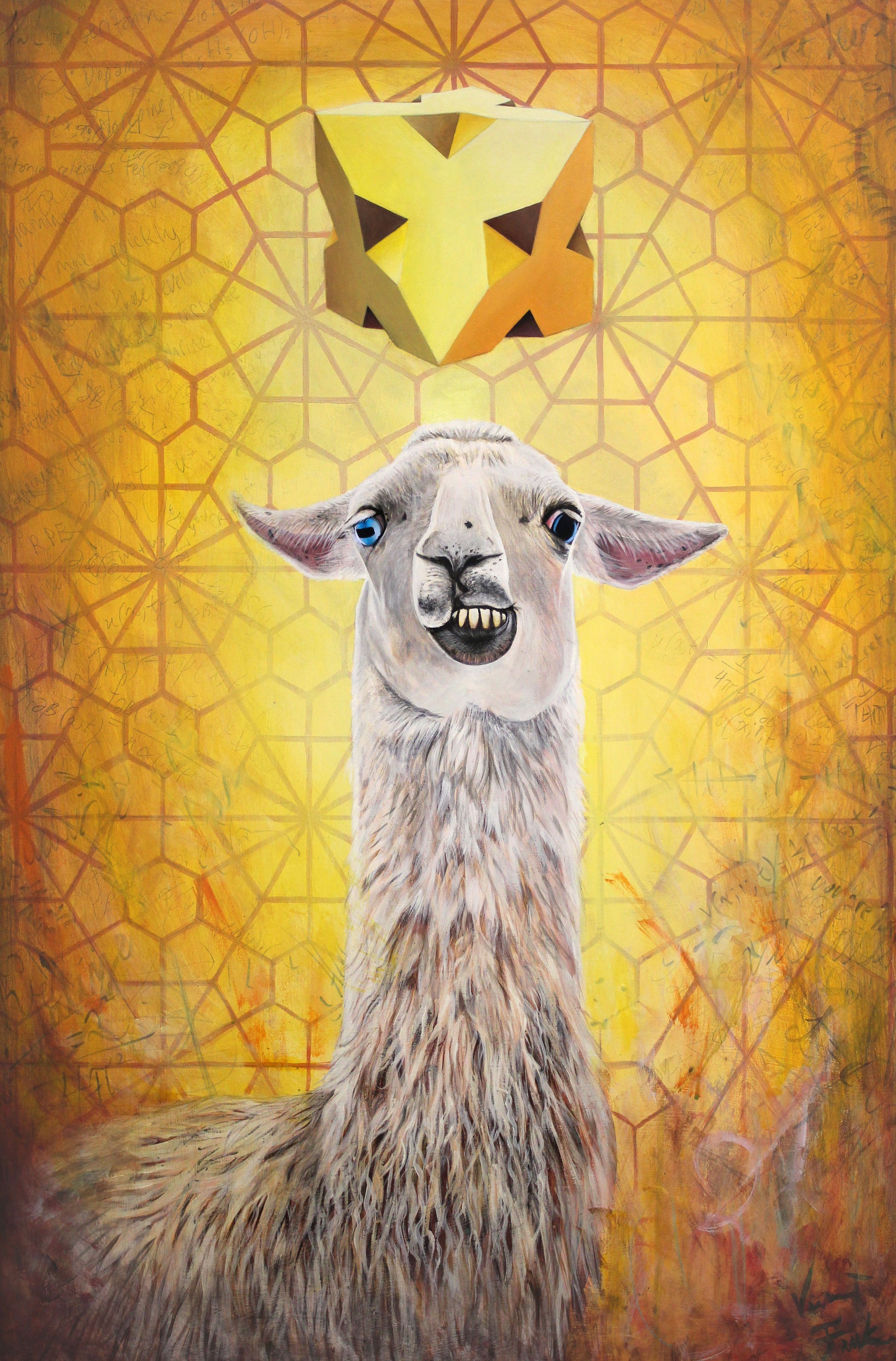 llama painting, llama wall art, llama art, Surreal llama, llama canvas, animal painting