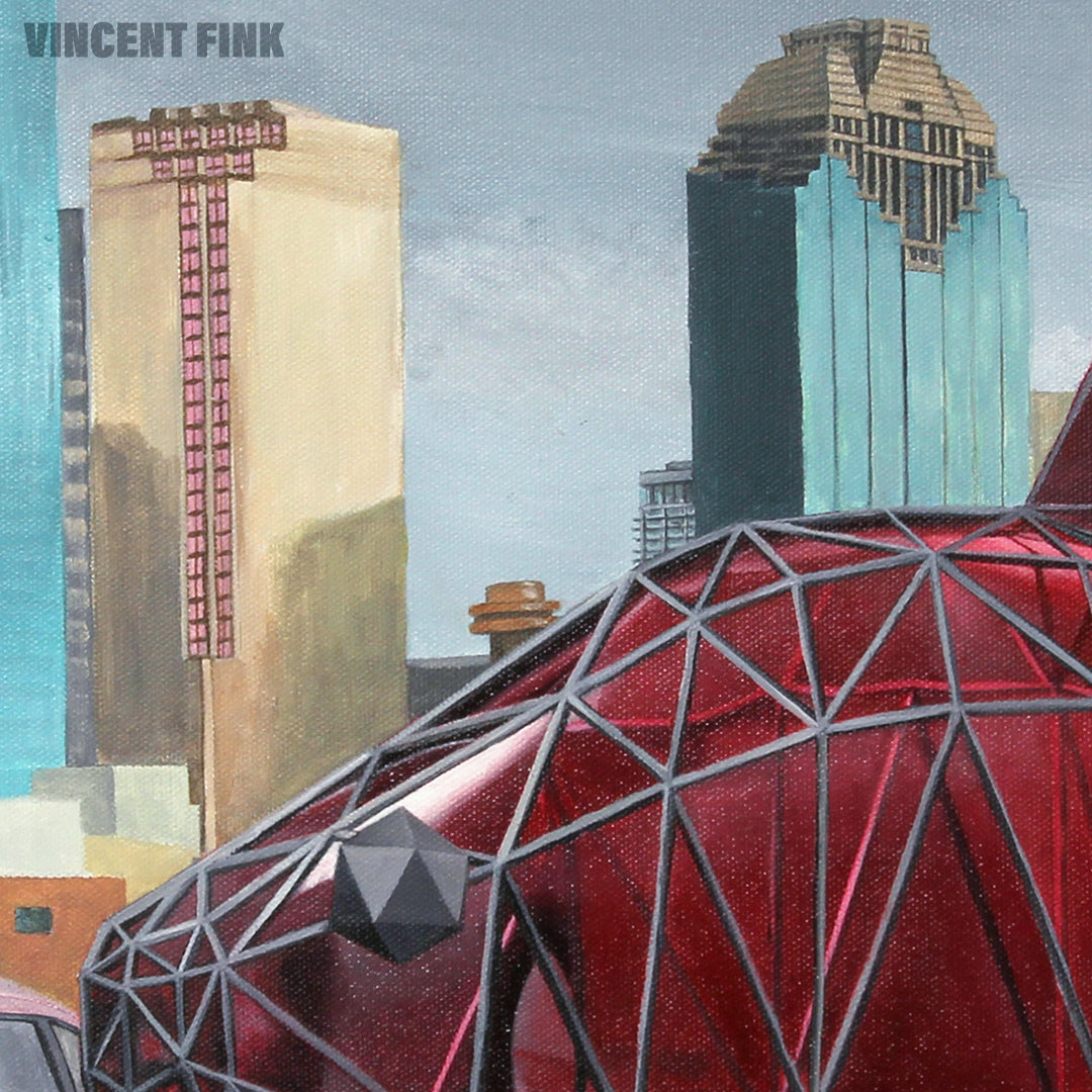 chase tower houston, hertiage plaza houston skyline art painting for sale