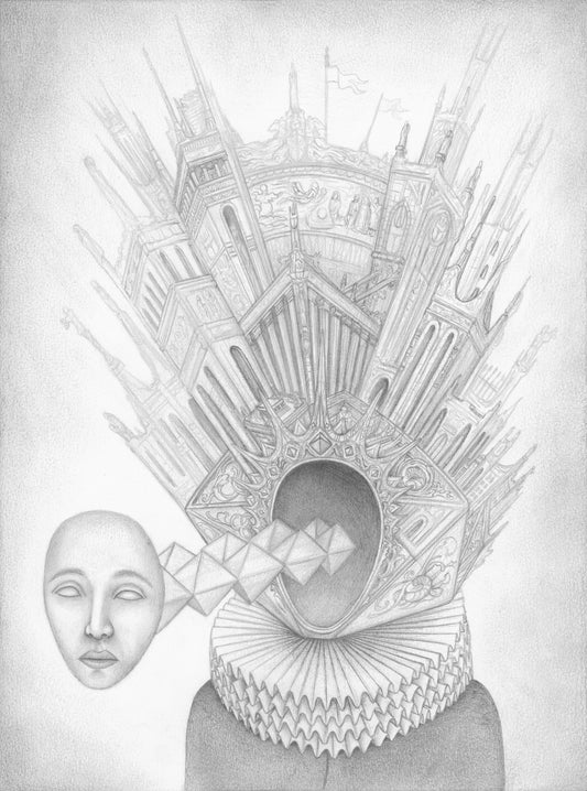 dark gothic surreal drawing architecture castles cathedrals dreamlike art
