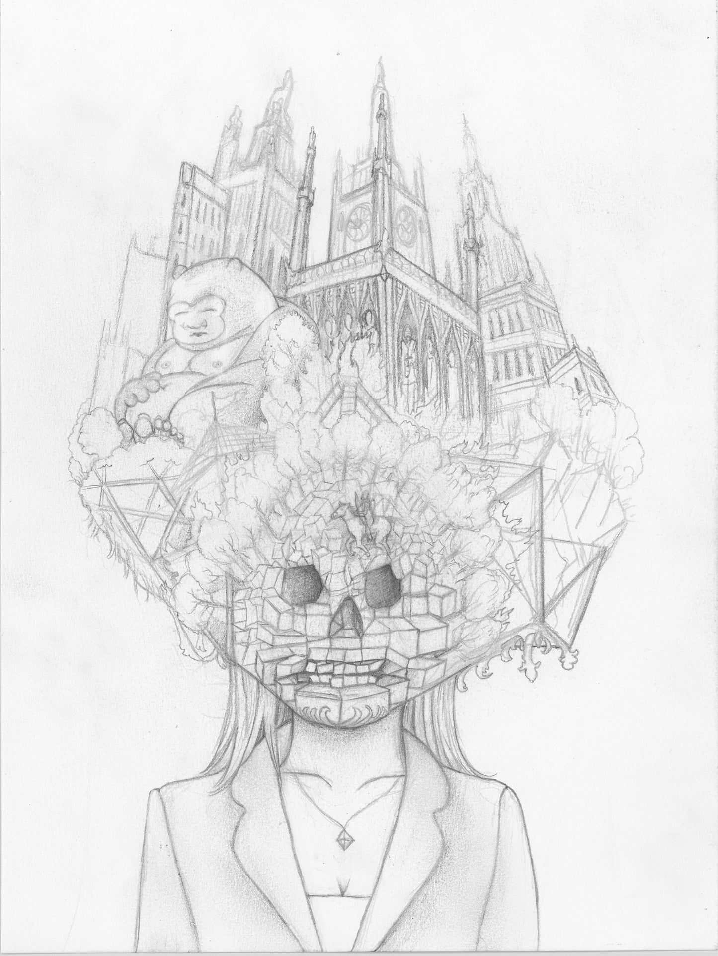 women castle drawing