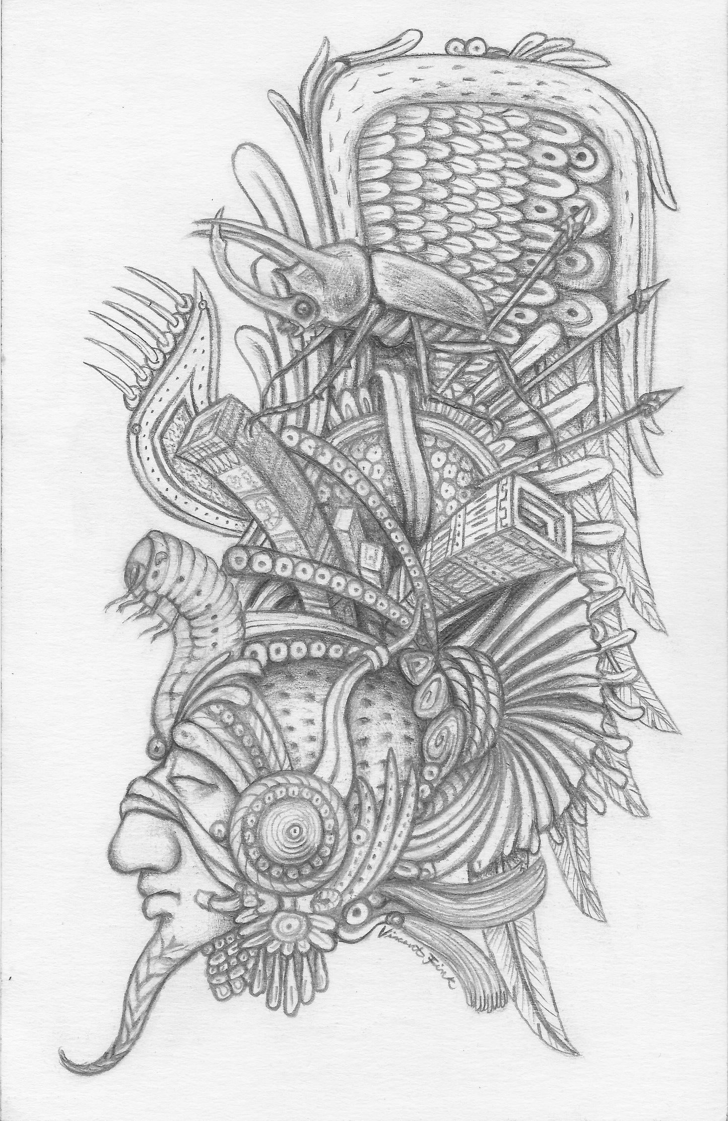 Aztec Mass Art Work | Original Art Paintings | Vincent Fink Art