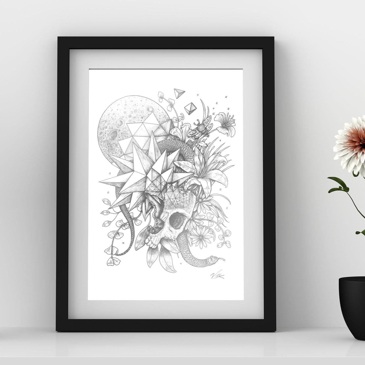 Fractal Skull Foil Print